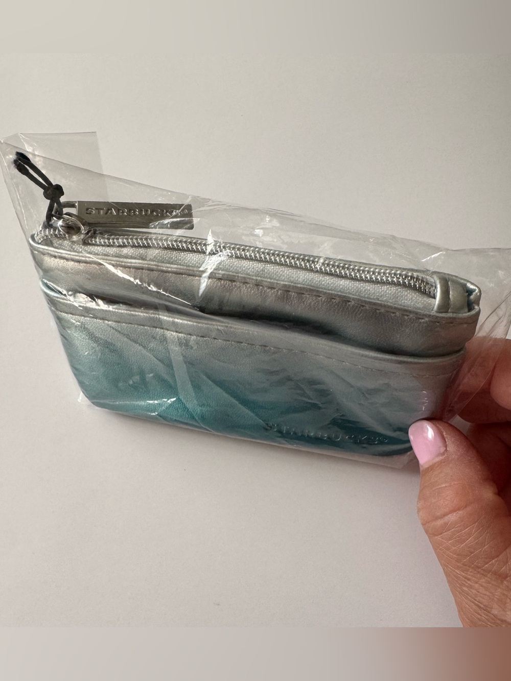 NWT Starbucks Iridescent Teal Ombre Card Pouch - Picture 3 of 3